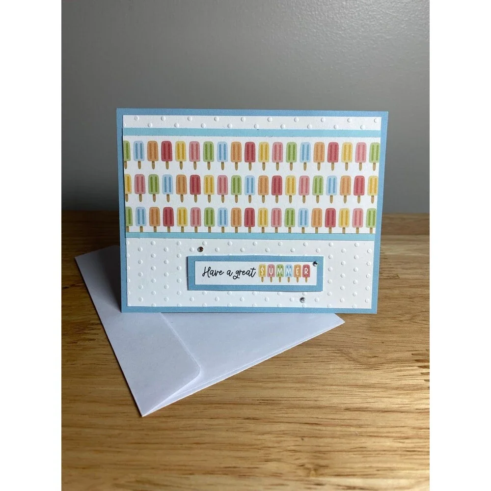 Handmade Summer Blank Greeting Card A2 & Envelope